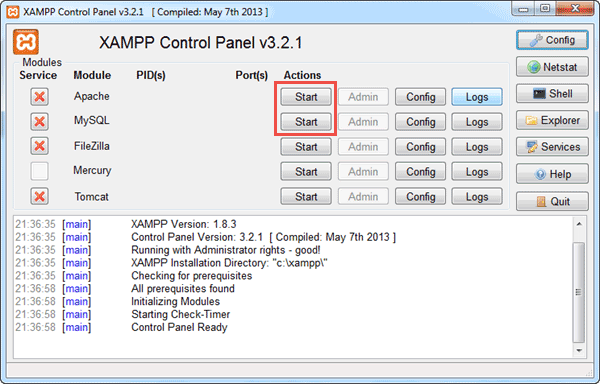 Apache and MySql