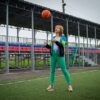 lady with basketball