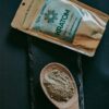 A Bag and Spoon with the Kratom Powder